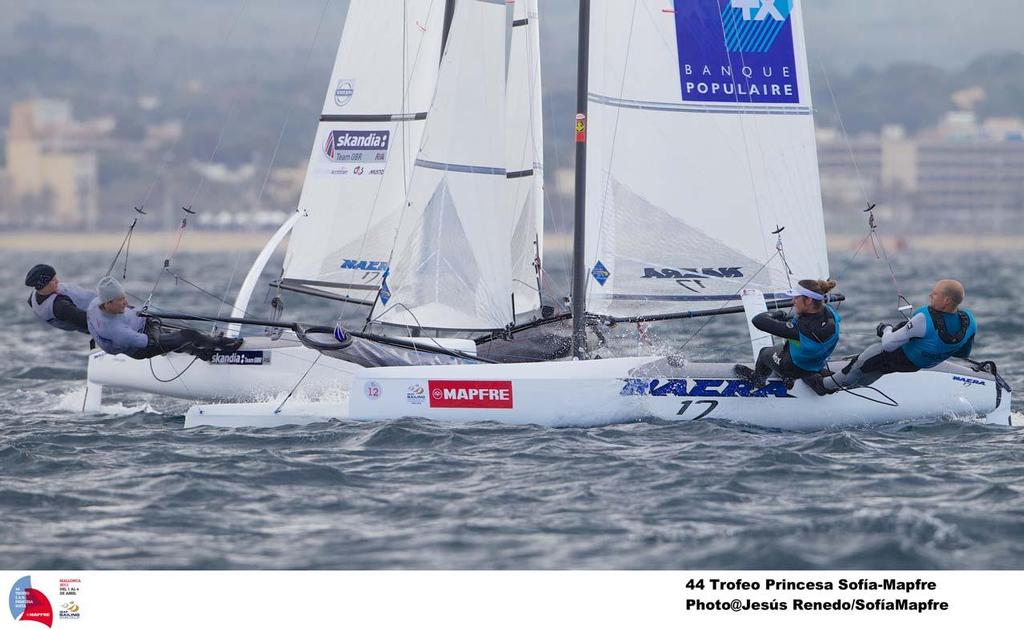 44 Trofeo Princesa Sofia Mapfre Medal Race - Nacra 17  Moana Vaireaux and Manon Audinet © Jesus Renedo / Sofia Mapfre http://www.sailingstock.com